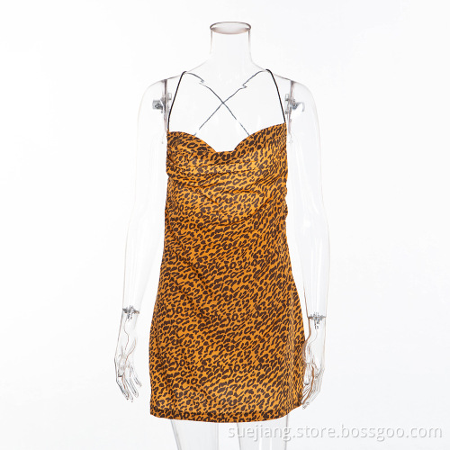 Design Summer Bodycon Western Sexy Leopard Print Dress